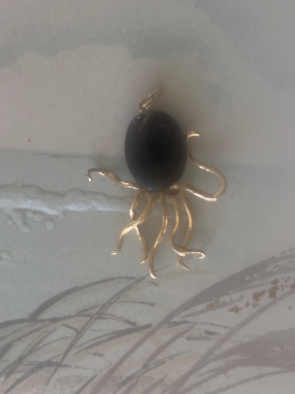 black coral vintage Octopus Pendant nautical beach coastal